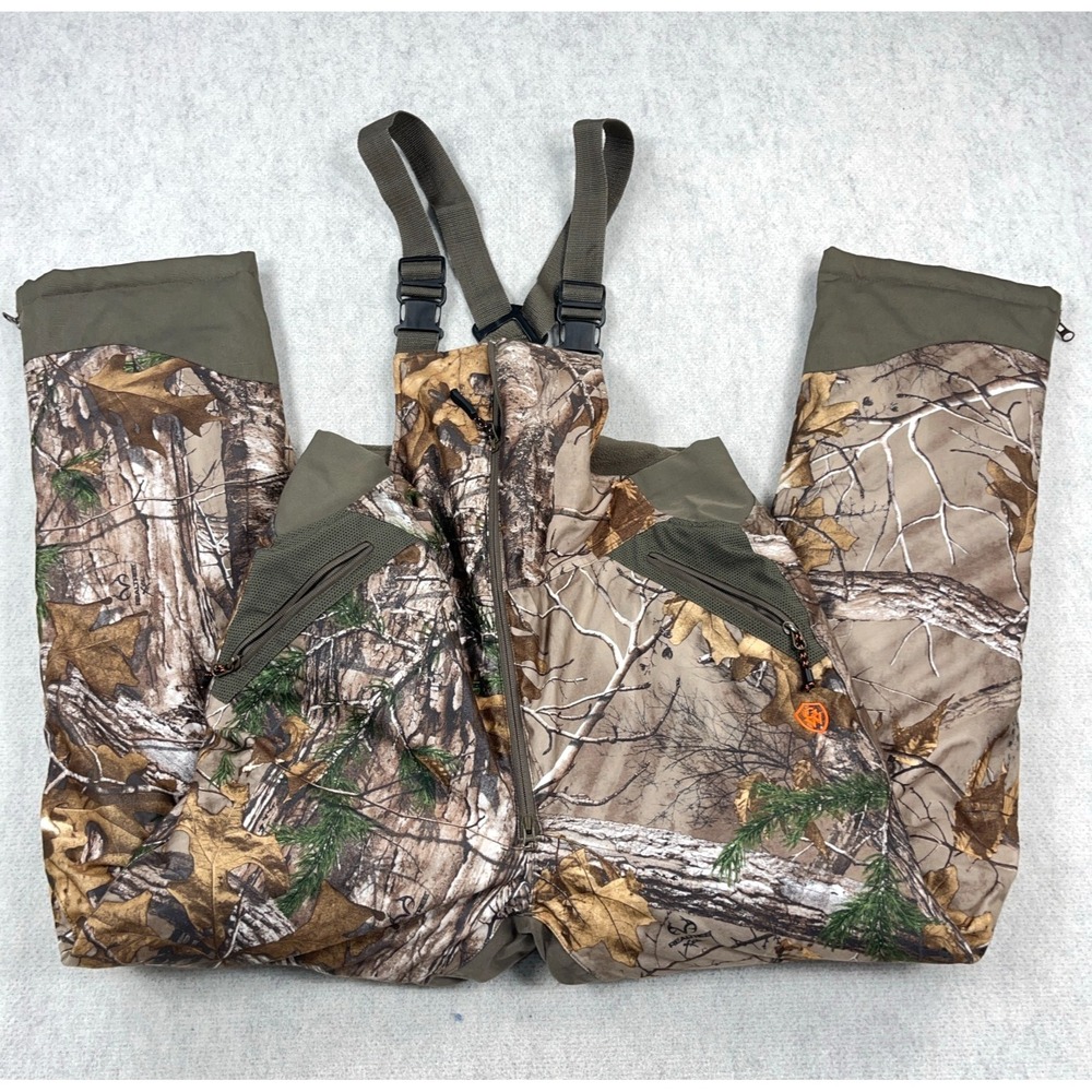 Game Winner Camo Bibs Coveralls Men small Realtree Insulated Hunting Winter